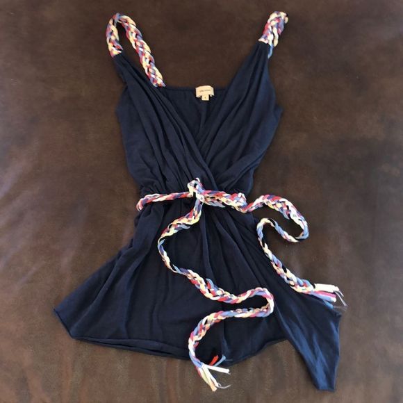 Anthropologie Ella Moss Rope Braided Belt Top Sm - Picture 1 of 4